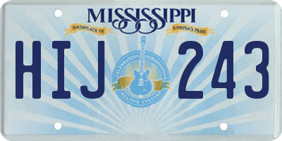 MS license plate HIJ243