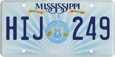 MS license plate HIJ249