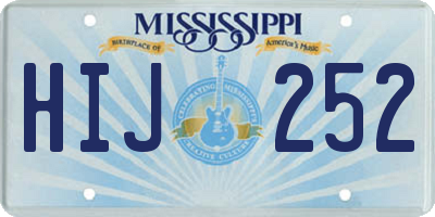 MS license plate HIJ252