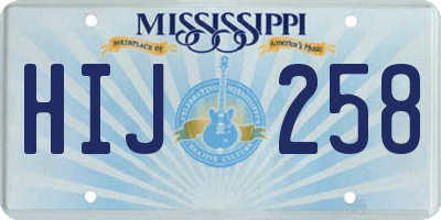 MS license plate HIJ258
