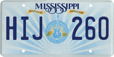 MS license plate HIJ260