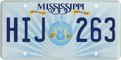 MS license plate HIJ263