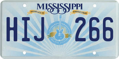 MS license plate HIJ266