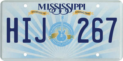 MS license plate HIJ267