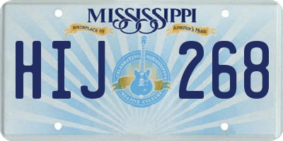 MS license plate HIJ268