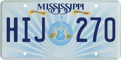 MS license plate HIJ270