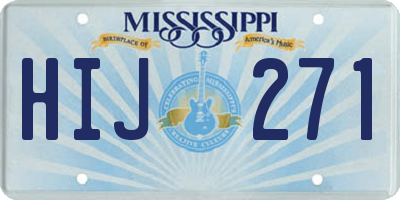 MS license plate HIJ271