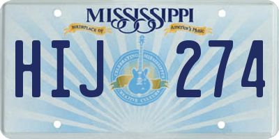 MS license plate HIJ274