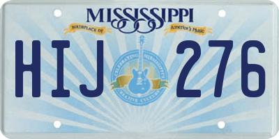 MS license plate HIJ276