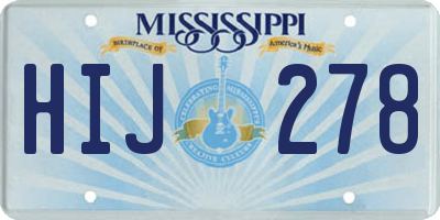 MS license plate HIJ278