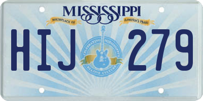 MS license plate HIJ279