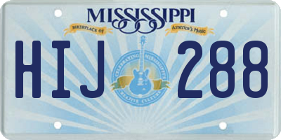 MS license plate HIJ288