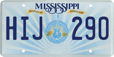 MS license plate HIJ290