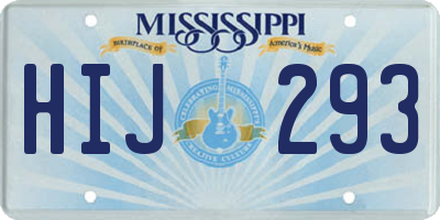 MS license plate HIJ293