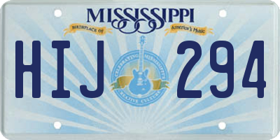MS license plate HIJ294