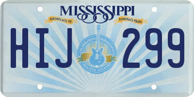 MS license plate HIJ299