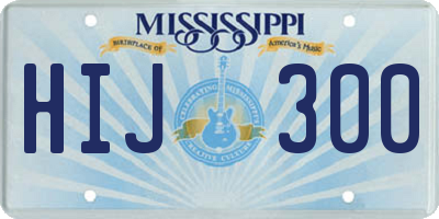 MS license plate HIJ300