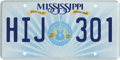 MS license plate HIJ301
