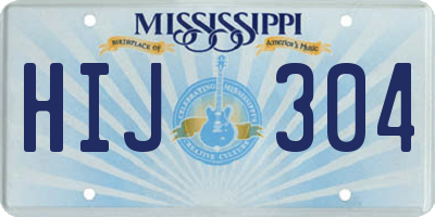 MS license plate HIJ304