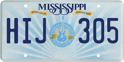 MS license plate HIJ305