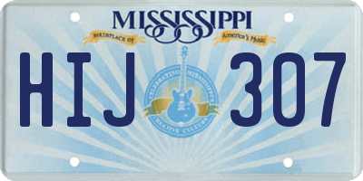 MS license plate HIJ307