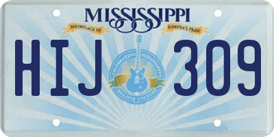 MS license plate HIJ309