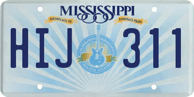 MS license plate HIJ311
