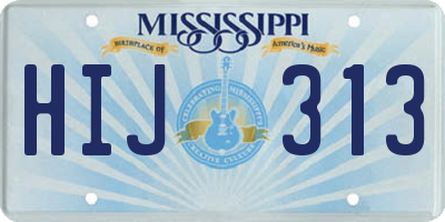 MS license plate HIJ313