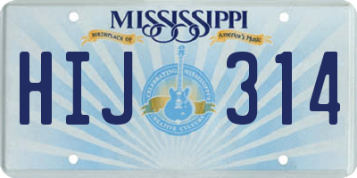 MS license plate HIJ314