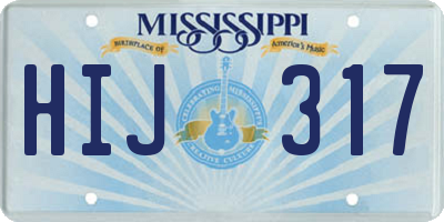 MS license plate HIJ317