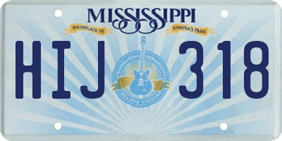 MS license plate HIJ318