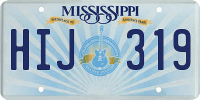 MS license plate HIJ319