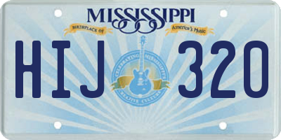 MS license plate HIJ320
