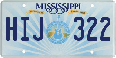 MS license plate HIJ322