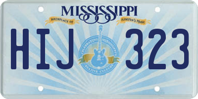 MS license plate HIJ323