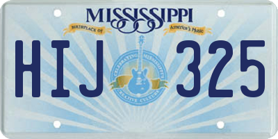 MS license plate HIJ325