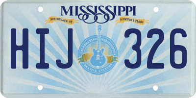 MS license plate HIJ326