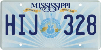 MS license plate HIJ328