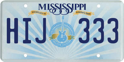 MS license plate HIJ333