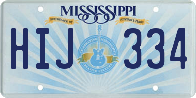 MS license plate HIJ334