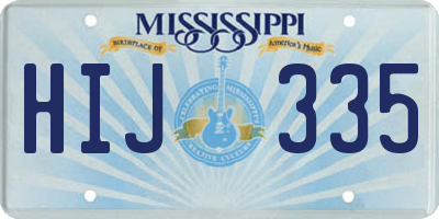 MS license plate HIJ335