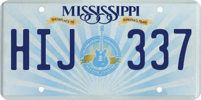 MS license plate HIJ337