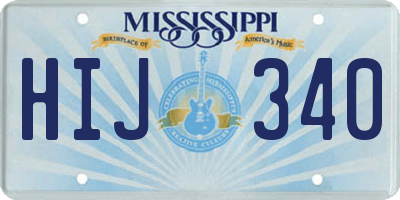 MS license plate HIJ340