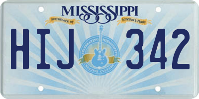 MS license plate HIJ342