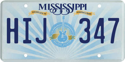 MS license plate HIJ347