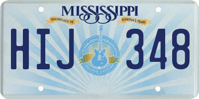 MS license plate HIJ348