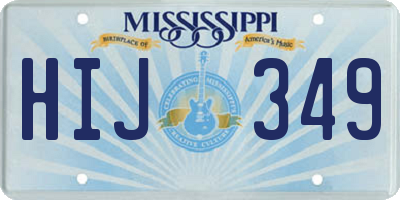 MS license plate HIJ349