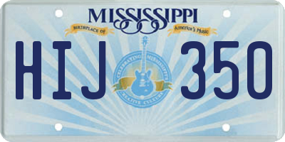 MS license plate HIJ350