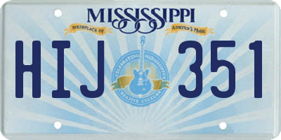 MS license plate HIJ351