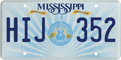 MS license plate HIJ352